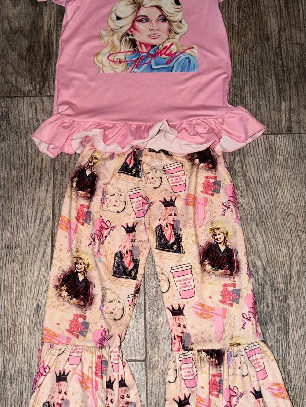 Boutique Dolly Parton Inspired Bell Bottom Outfit Size 4T